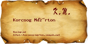 Korcsog Márton névjegykártya